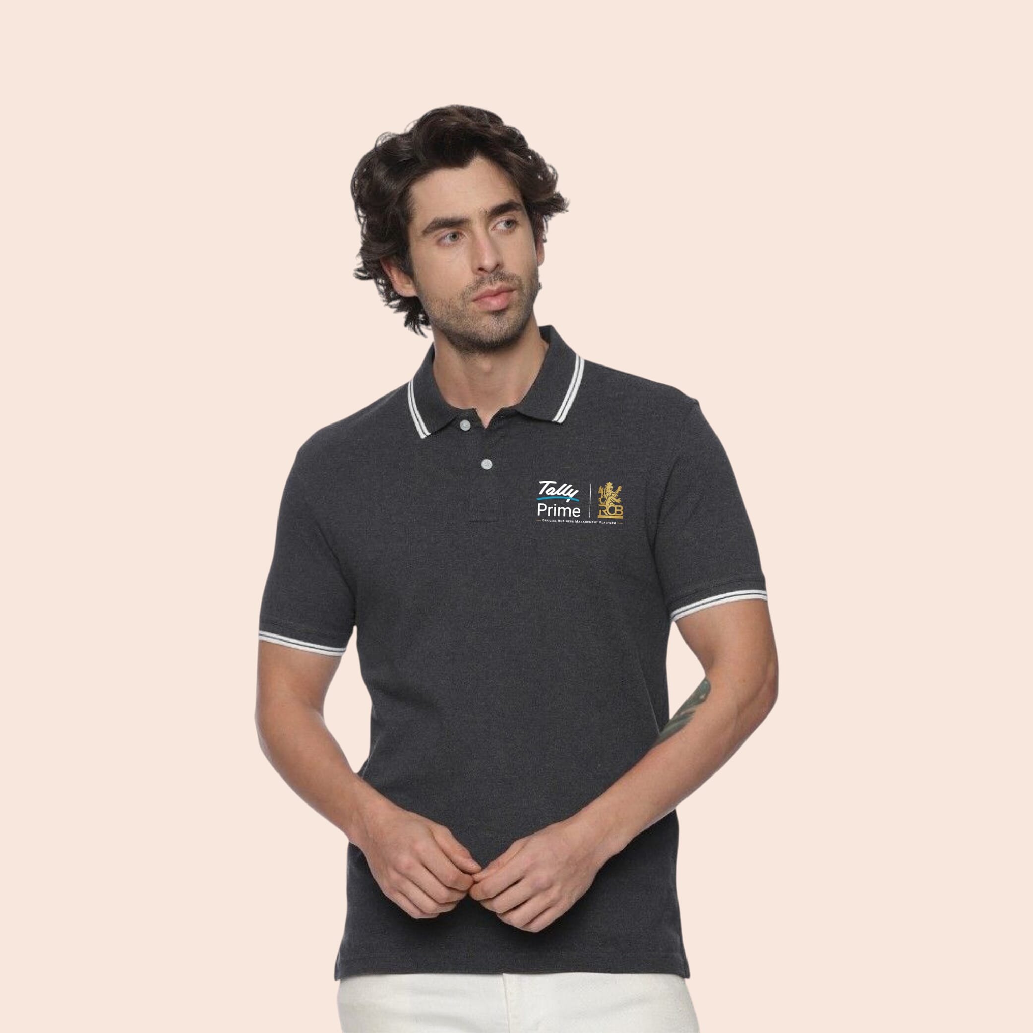Allen Solly Polo T-shirt Men- Charcoal Grey